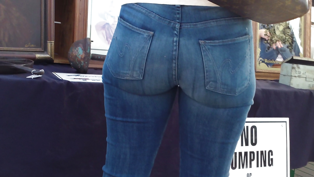 Beefy teen ass and butts in blue jeans  #7040355