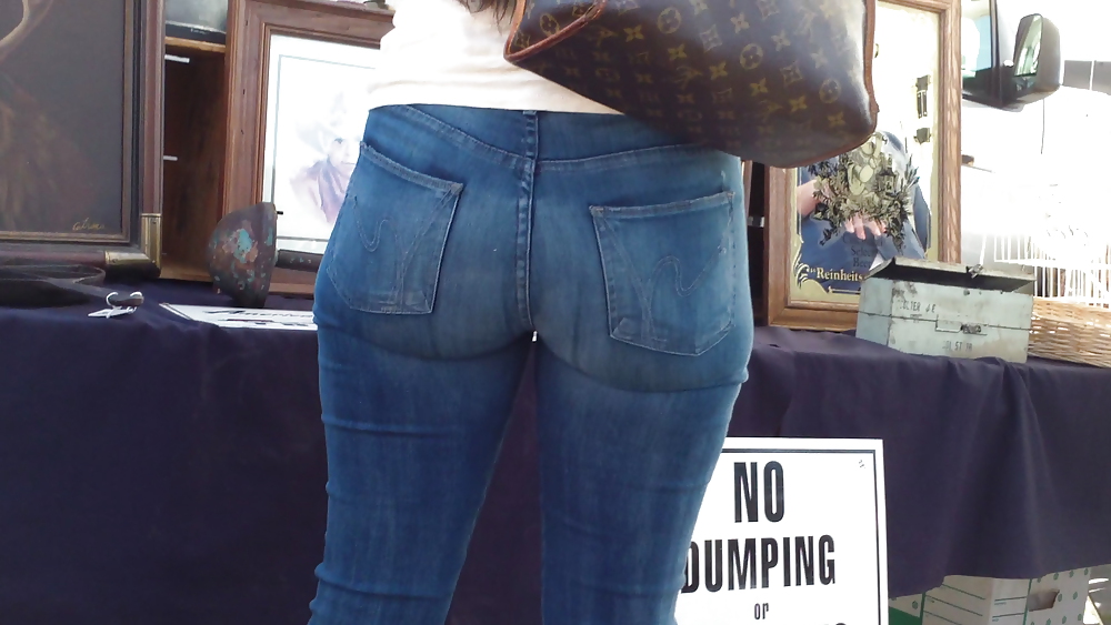 Beefy teen ass and butts in blue jeans  #7040371