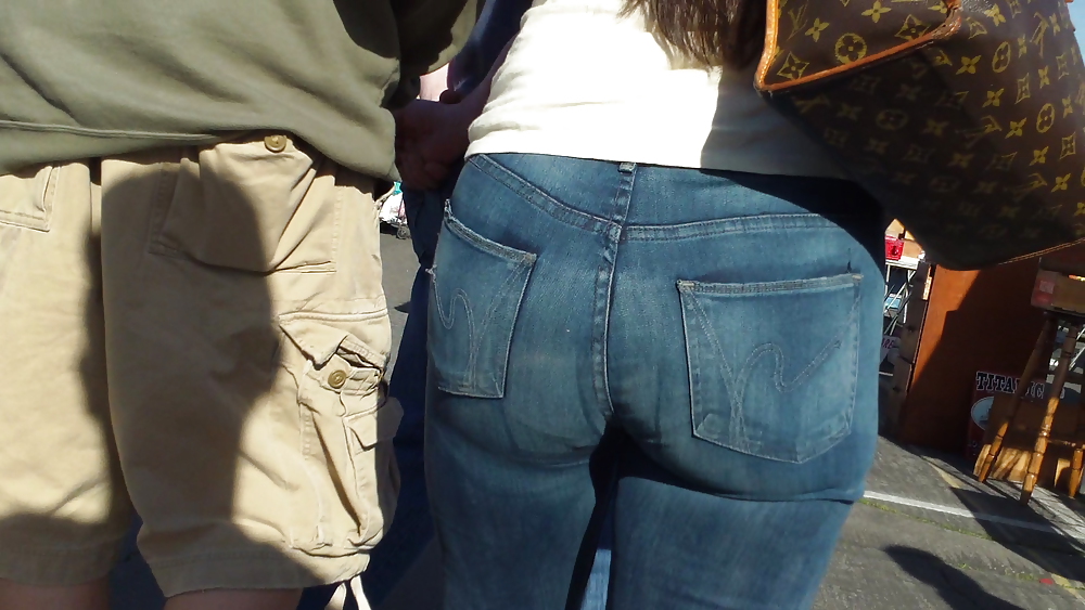 Beefy teen ass and butts in blue jeans  #7040379