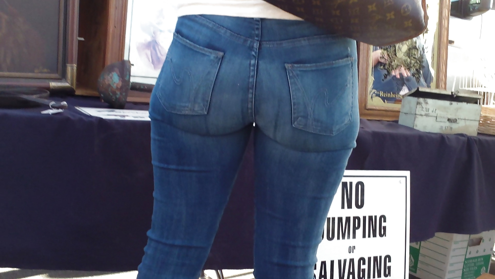 Beefy teen ass and butts in blue jeans  #7040386