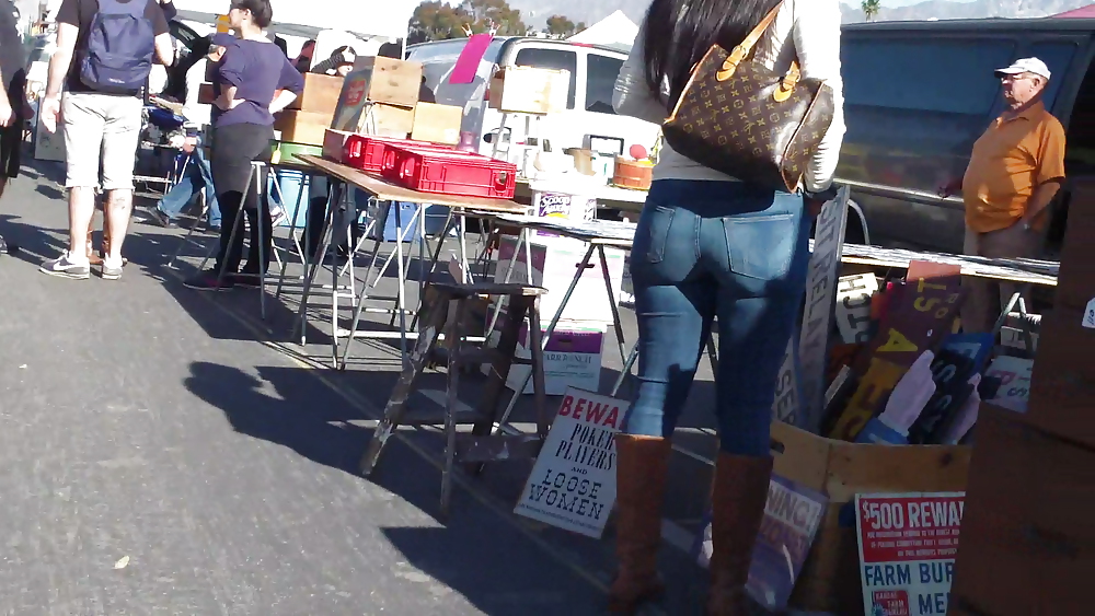 Beefy teen ass and butts in blue jeans  #7040481