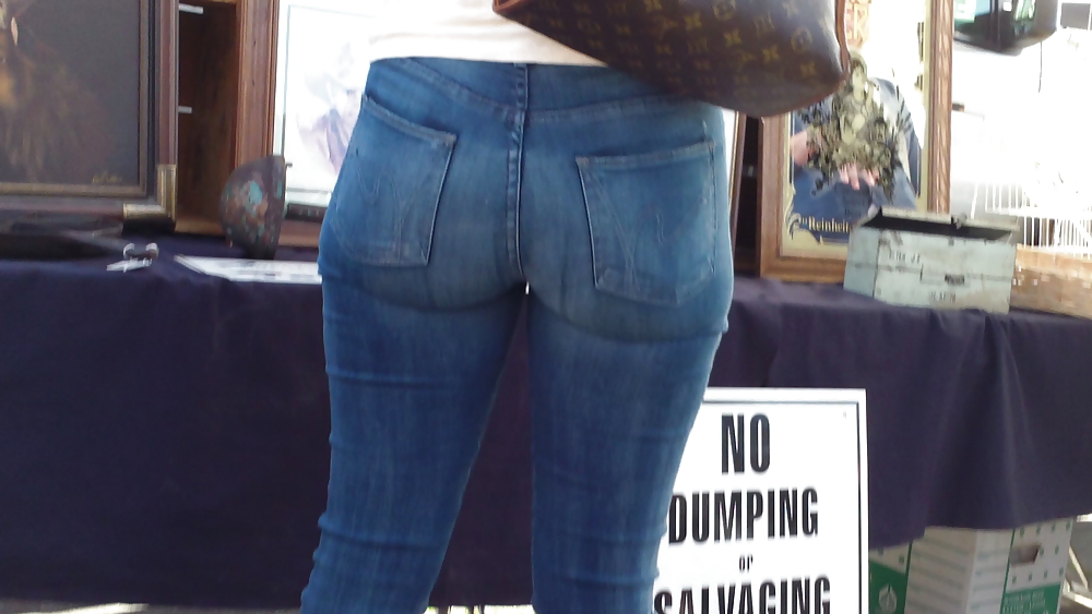 Beefy teen ass and butts in blue jeans  #7040488