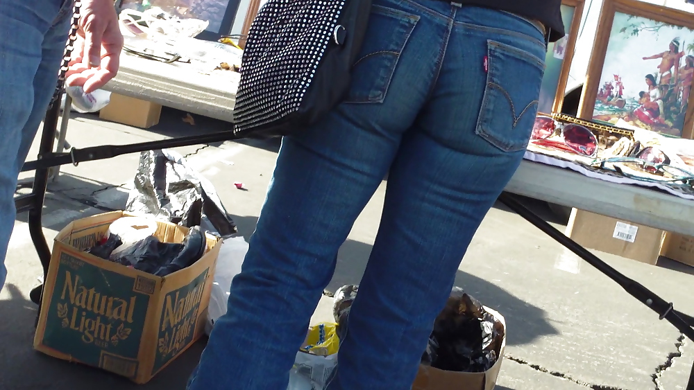 Beefy teen ass and butts in blue jeans  #7040556