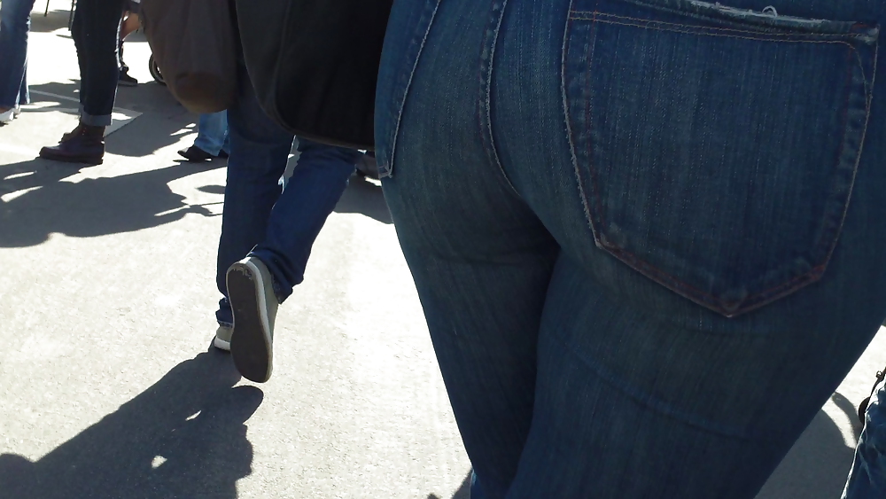 Beefy teen ass and butts in blue jeans  #7040562