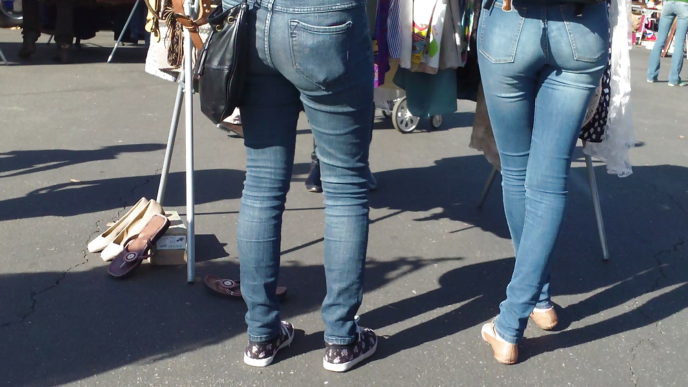 Beefy teen ass and butts in blue jeans  #7040595