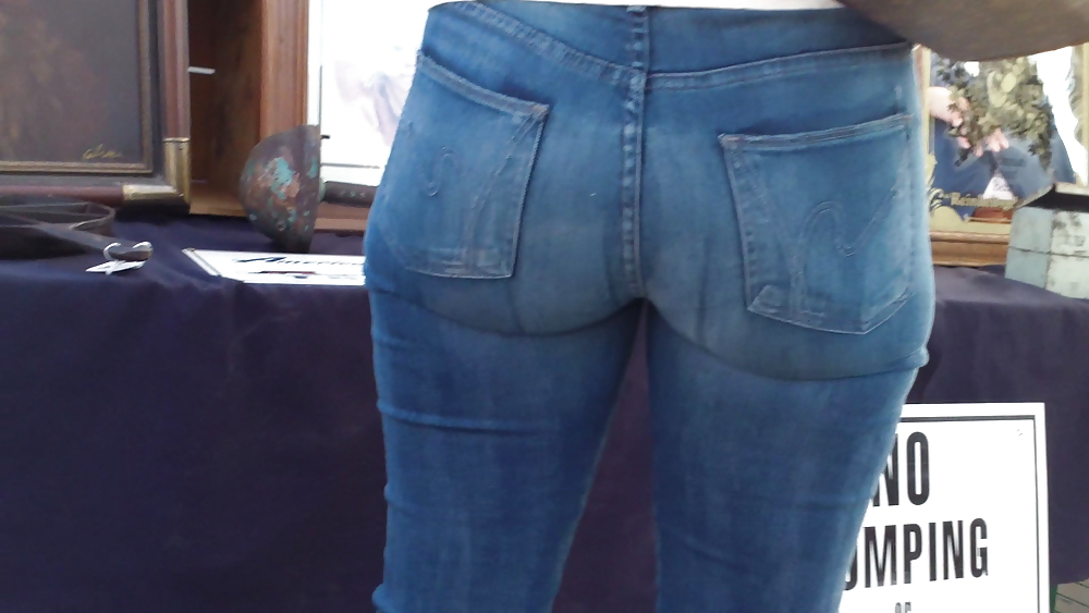 Beefy teen ass and butts in blue jeans  #7040622