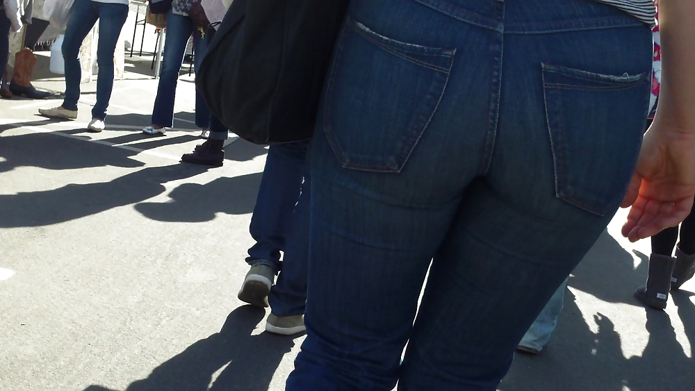 Beefy teen ass and butts in blue jeans  #7040671