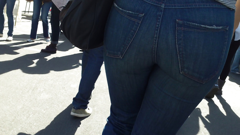 Beefy teen ass and butts in blue jeans  #7040678