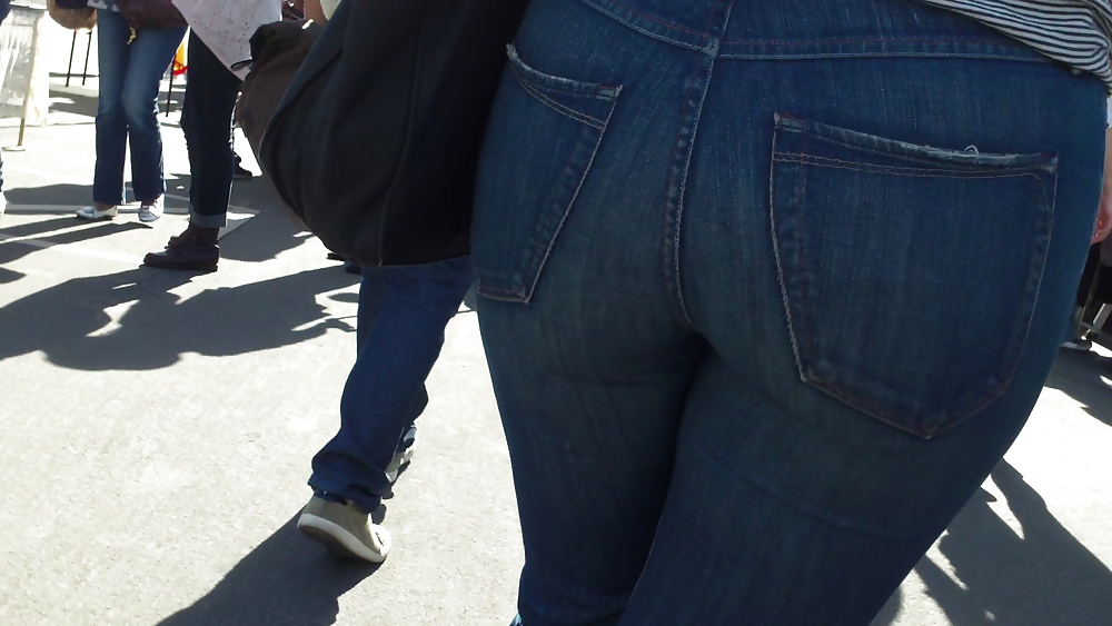 Beefy teen ass and butts in blue jeans  #7040685