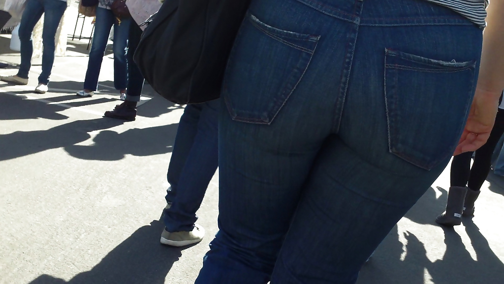 Beefy teen ass and butts in blue jeans  #7040726