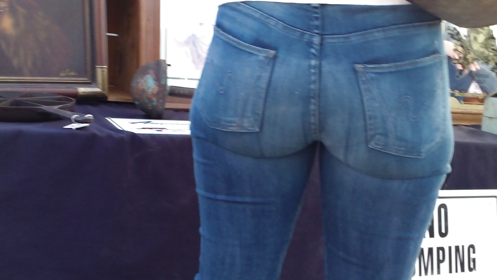 Beefy teen ass and butts in blue jeans  #7040733