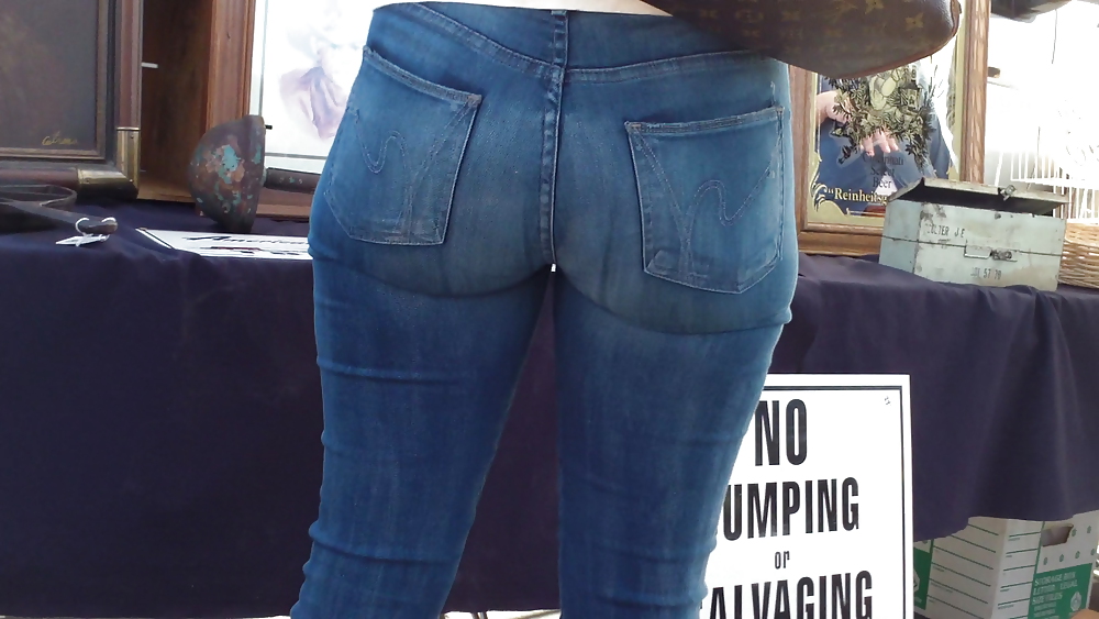 Beefy teen ass and butts in blue jeans  #7040749