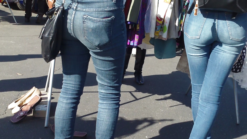 Beefy teen ass and butts in blue jeans  #7040773