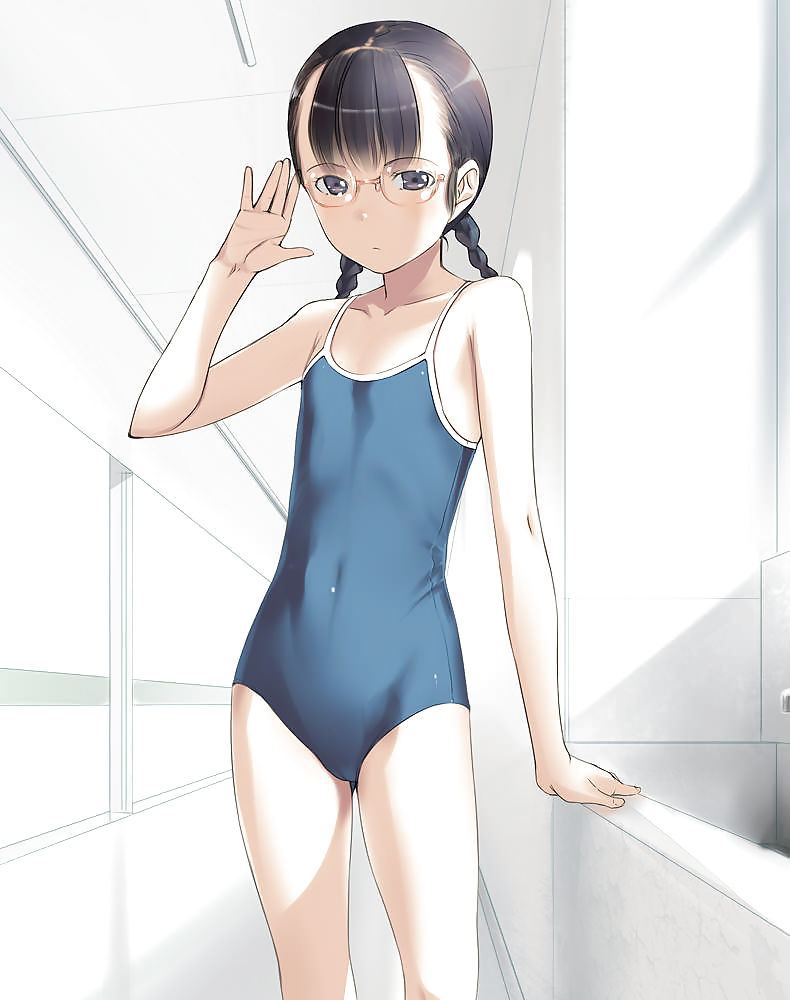 HENTAI Cute girl in School Swimsuit