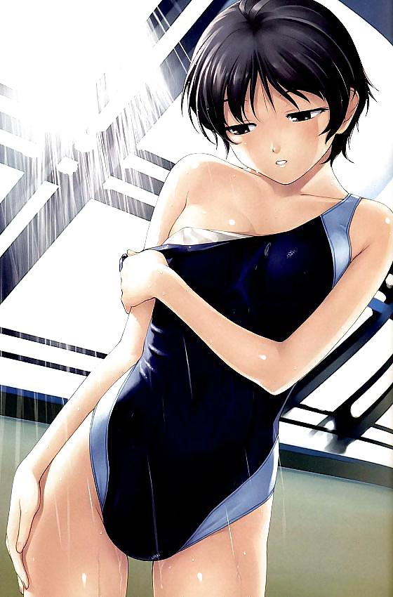 Hentai linda chica en traje de baño de la escuela
 #18421544