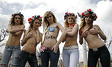 FEMEN - cool girls protest by public nudity #7048197