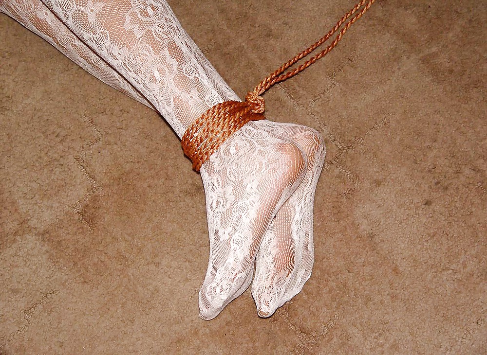 White Lace Stockings Tied Up  #13503712