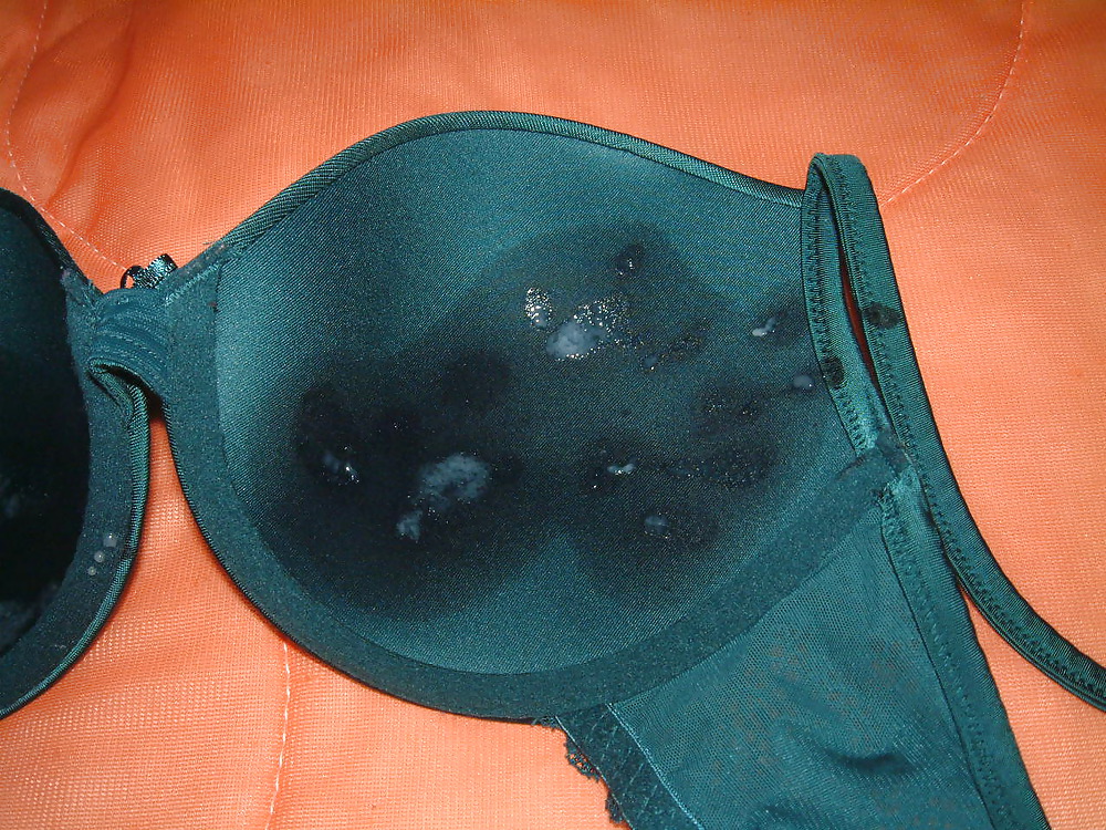 Green Satin Bra Cum 1 #18796170