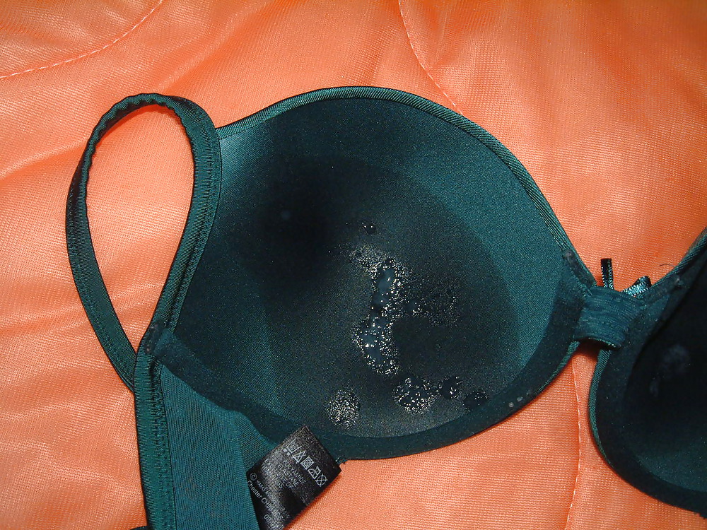 Green Satin Bra Cum 1 #18796202