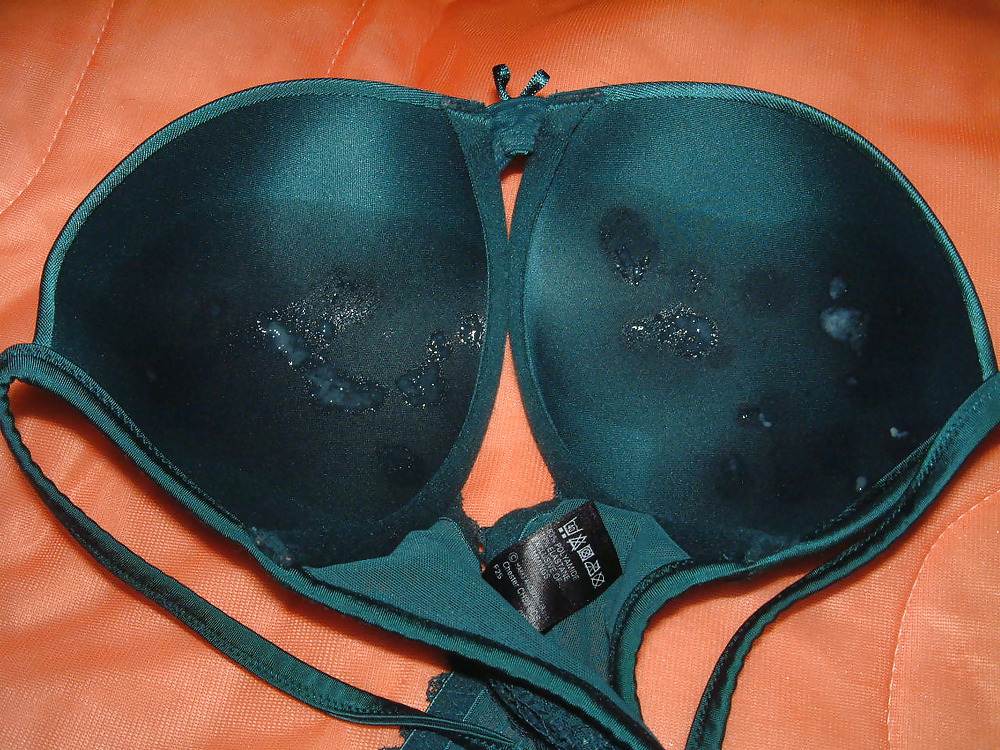 Green Satin Bra Cum 1 #18796219