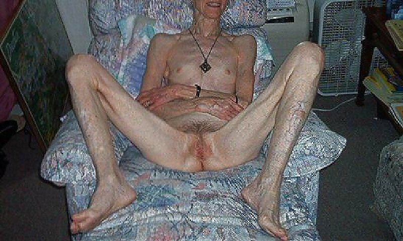 EXTREMELY SKINNY AND VERY OLD HAIRY GRANNY #15429383