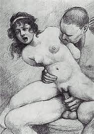 Erotischen Zeichnungen Aus Der Vergangenheit (vintage) -l1390- #11177061