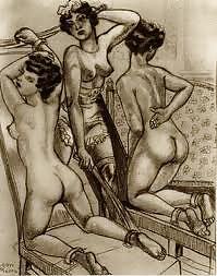 Erotischen Zeichnungen Aus Der Vergangenheit (vintage) -l1390- #11177081