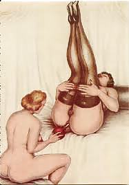 Erotischen Zeichnungen Aus Der Vergangenheit (vintage) -l1390- #11177131