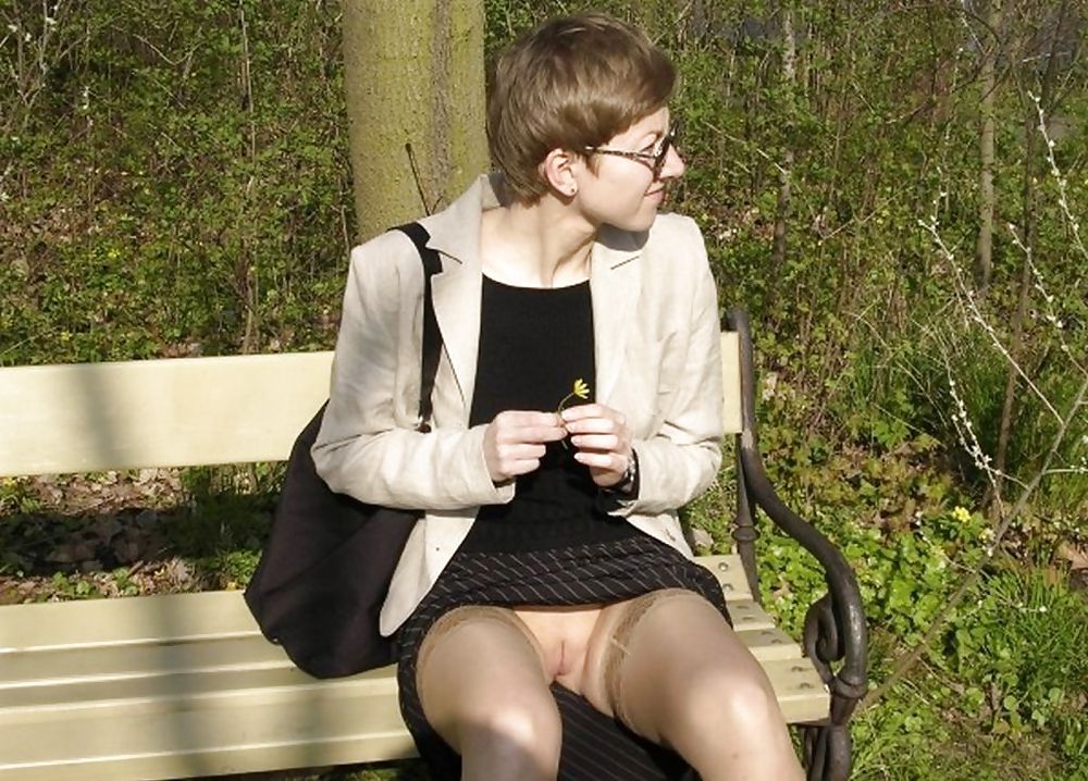 Upskirts on a bench - N. C.  #10343805