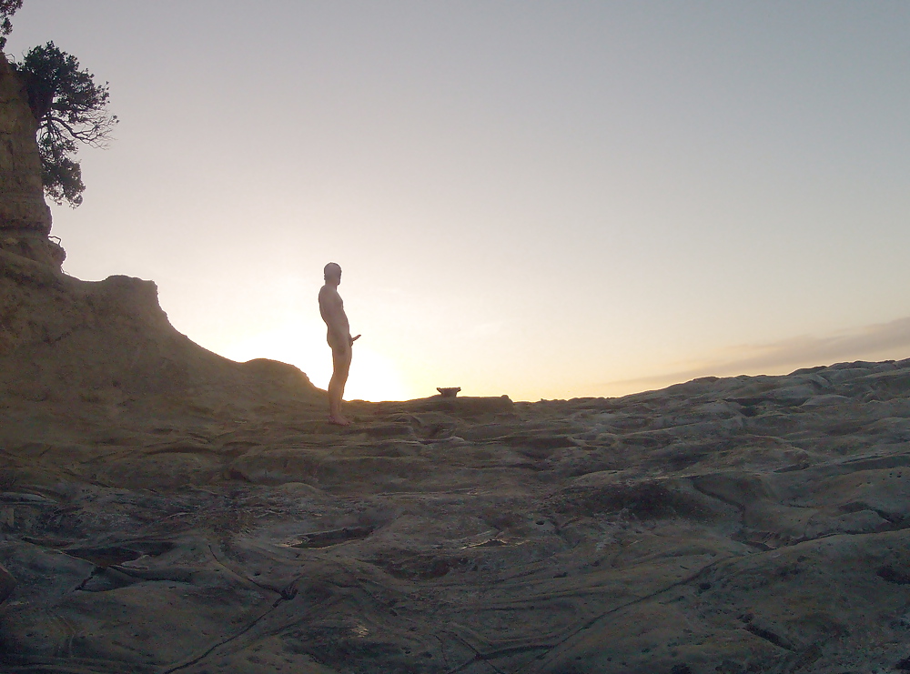 Naked, hard and stroking at the beach #15978258