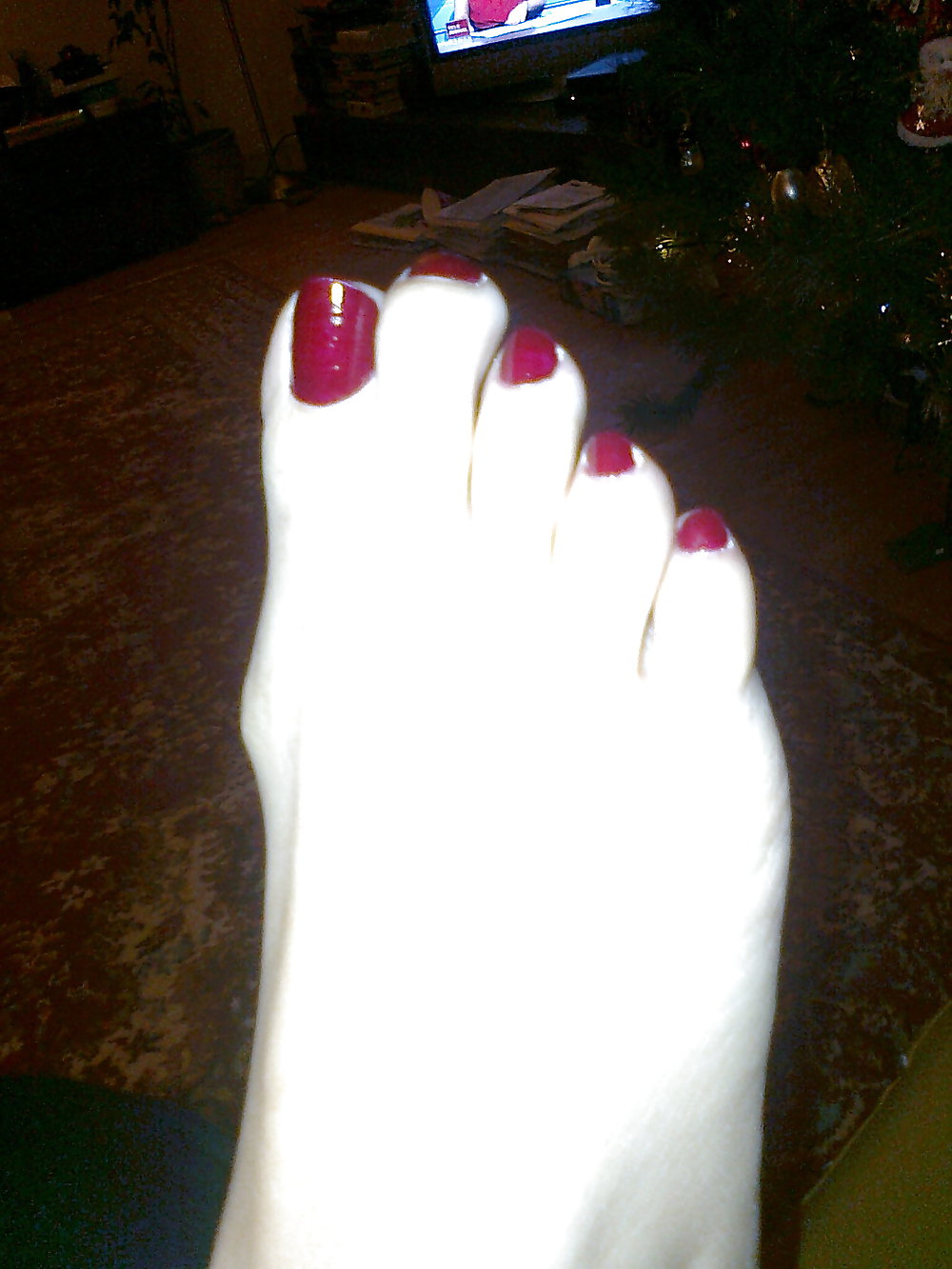 Christmas fresh red hot pedicure #8560807