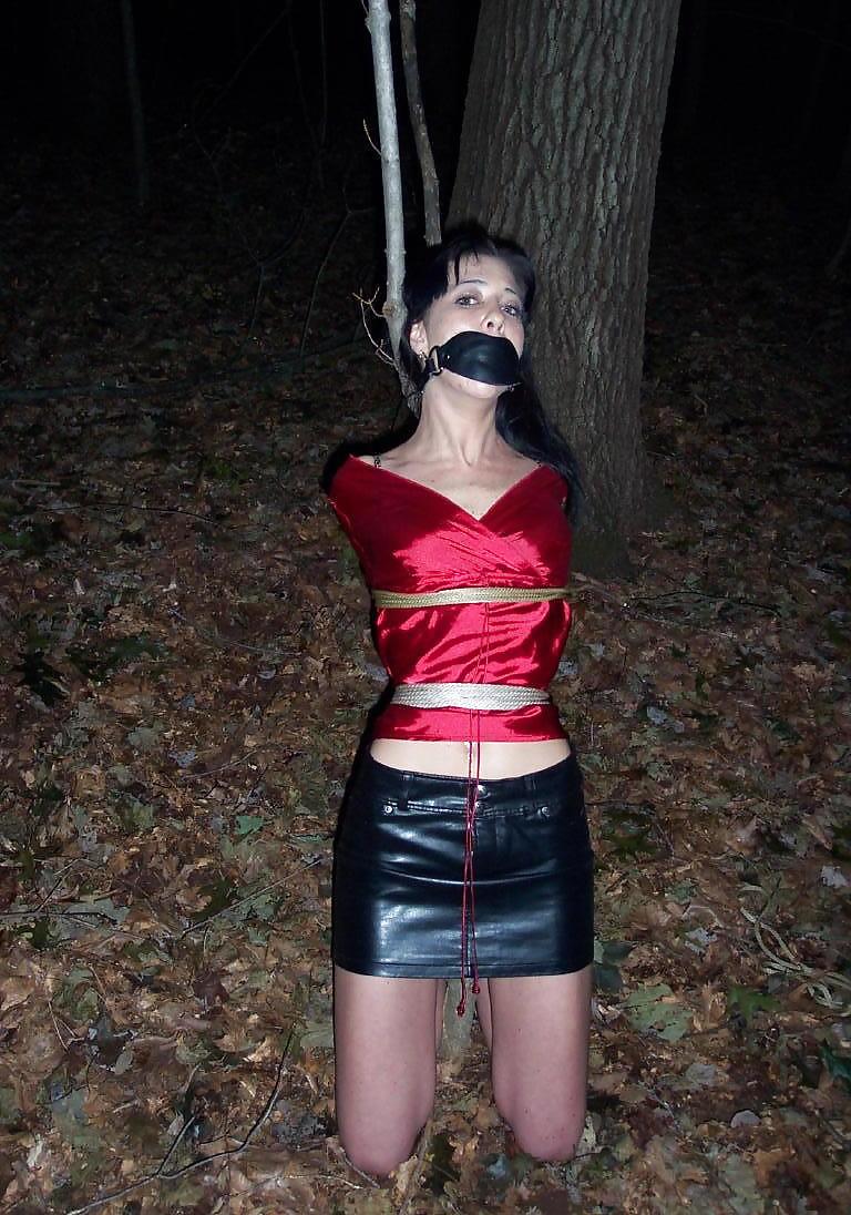 Hogtied in satin blouse