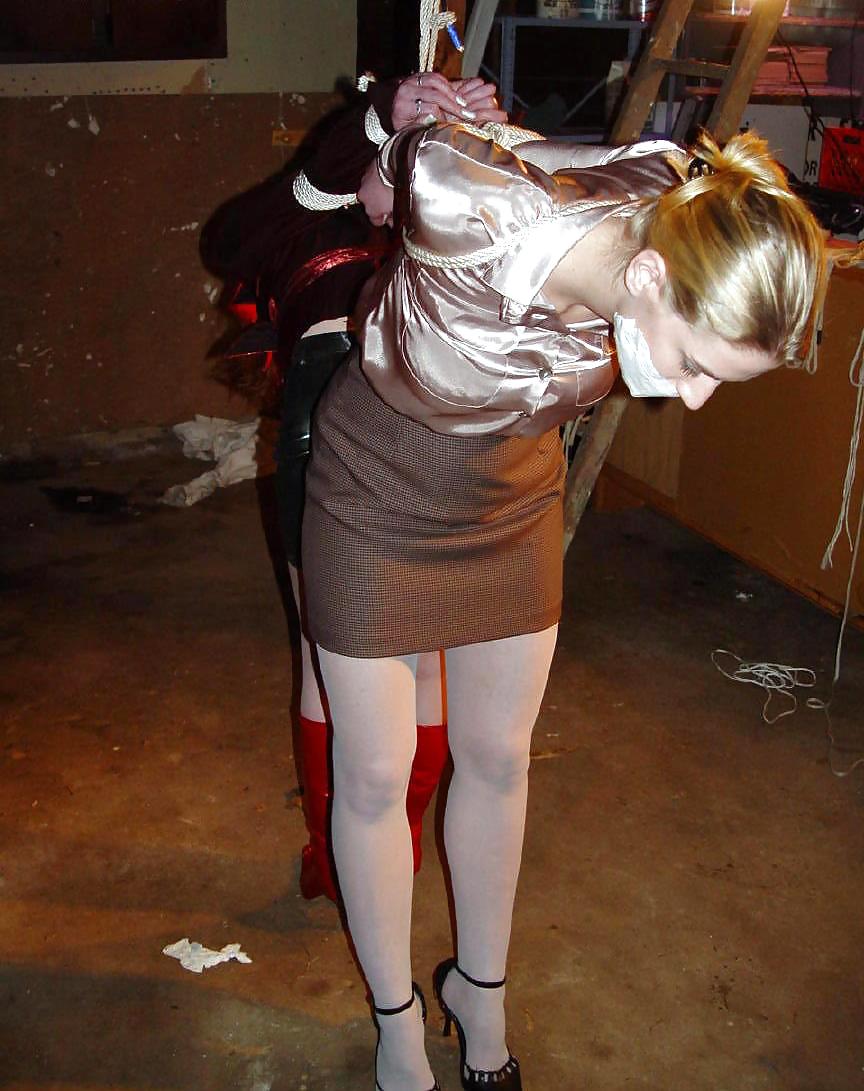 In Satinbluse Hogtied #11073706