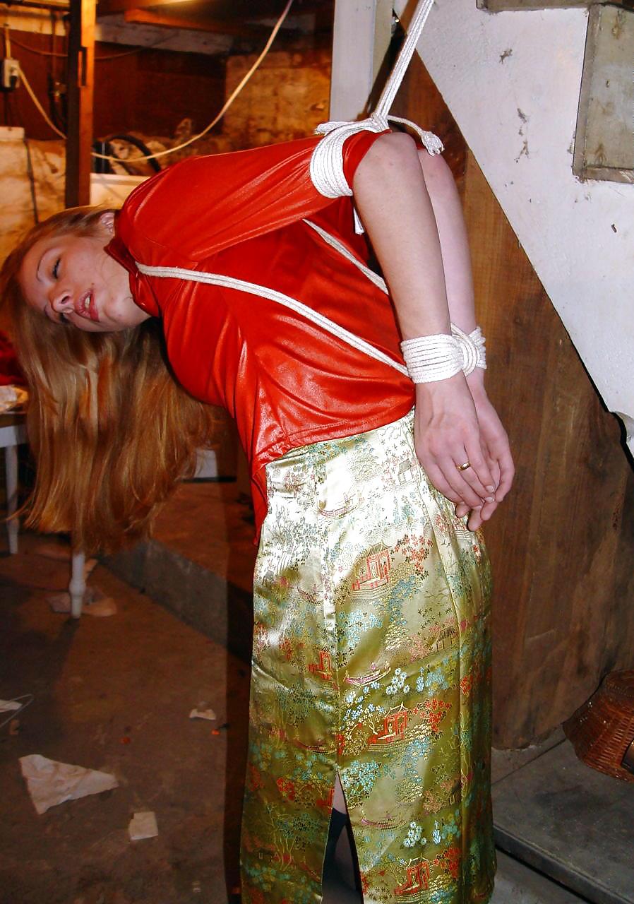 Hogtied in satin blouse #11073961