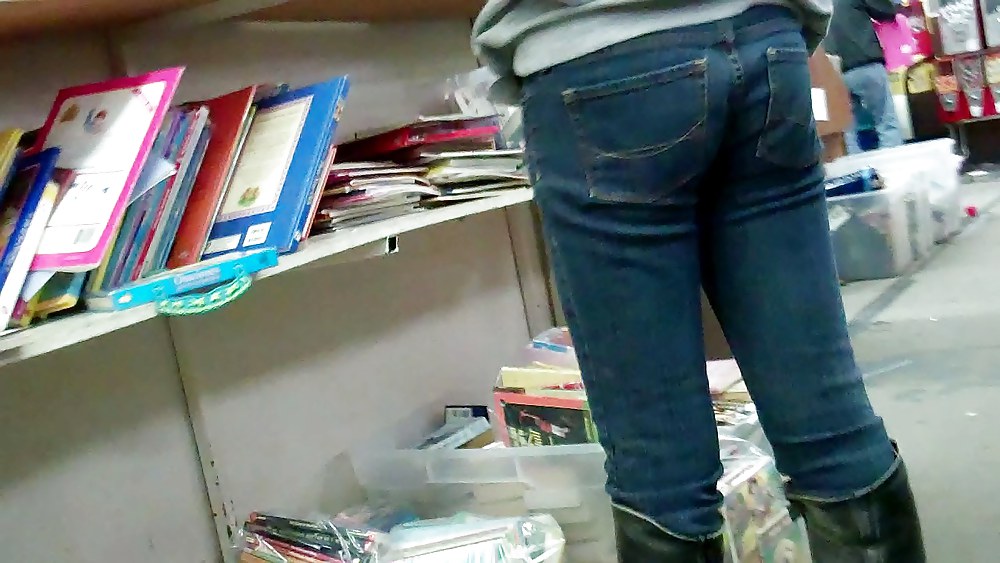 Butts & Ass in blue jeans looking tight #5921634