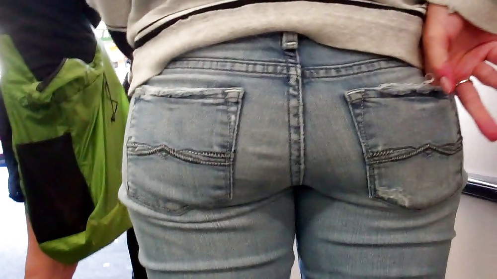 Butts & Ass in blue jeans looking tight #5921941