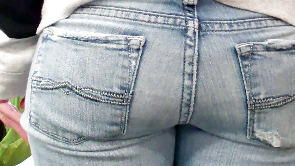 Butts & Ass in blue jeans looking tight #5921957