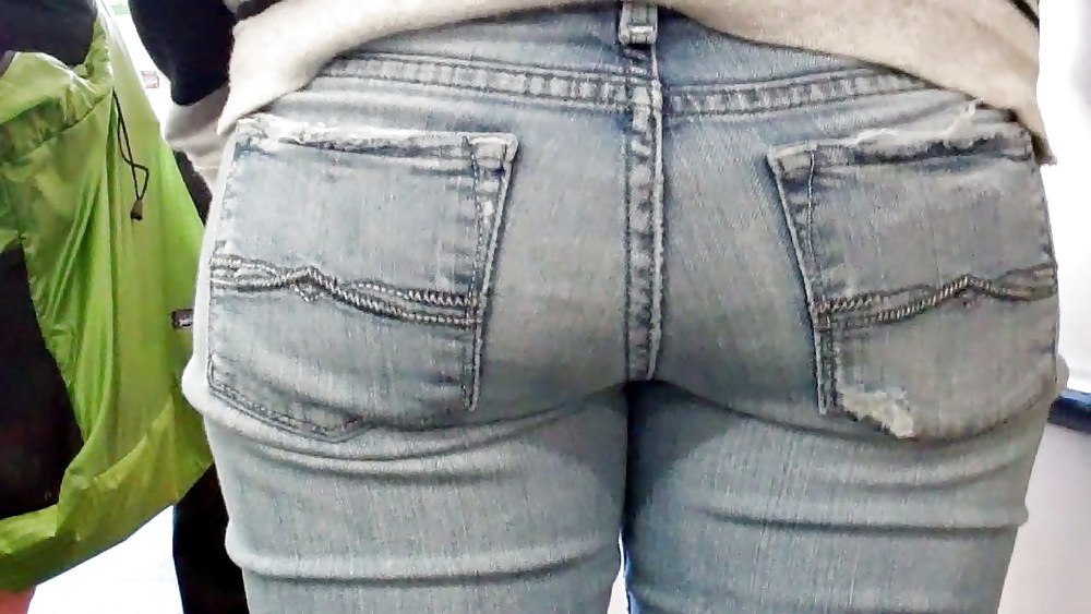 Butts & Ass in blue jeans looking tight #5921993