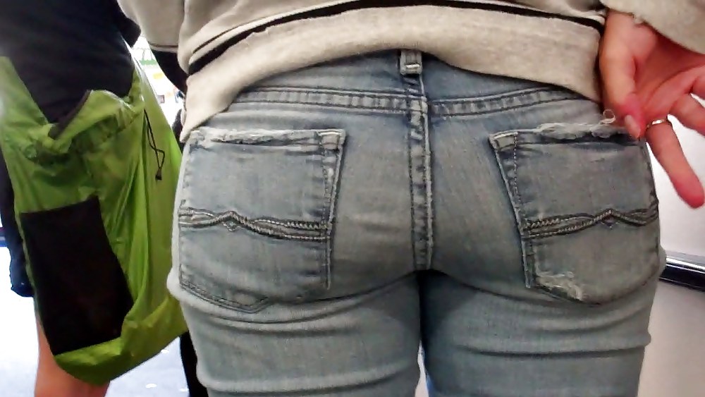 Butts & Ass in blue jeans looking tight #5922016