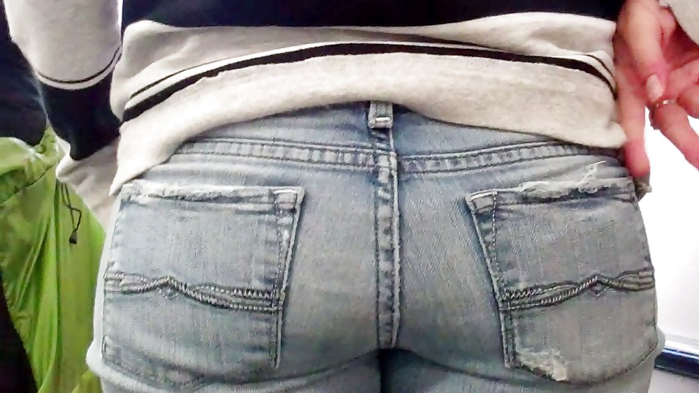 Butts & Ass in blue jeans looking tight #5922067