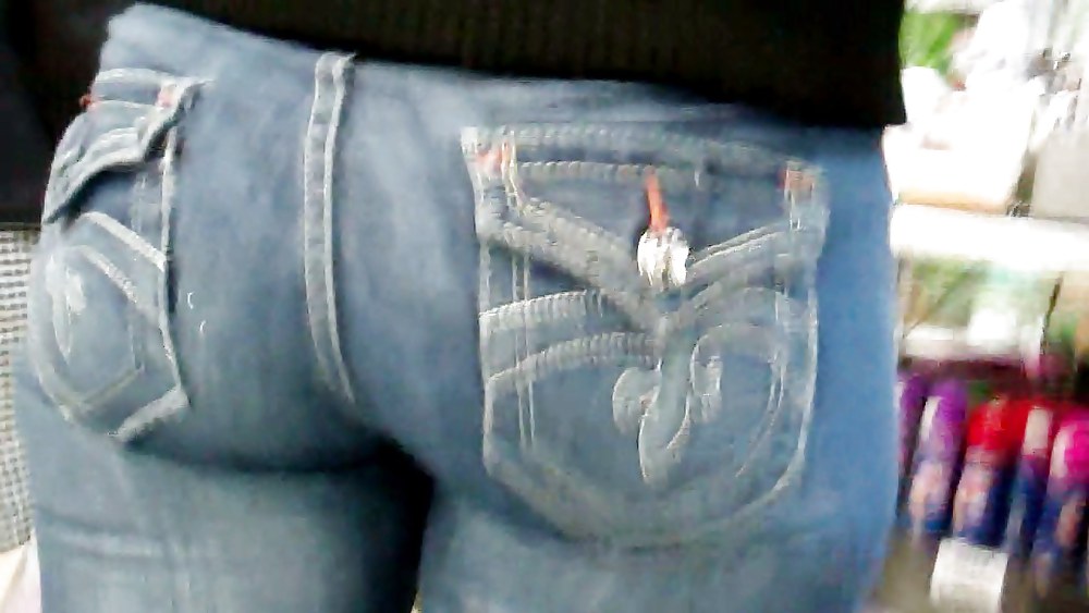 Butts & Ass in blue jeans looking tight #5922075