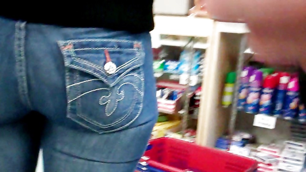Butts & Ass in blue jeans looking tight #5922090
