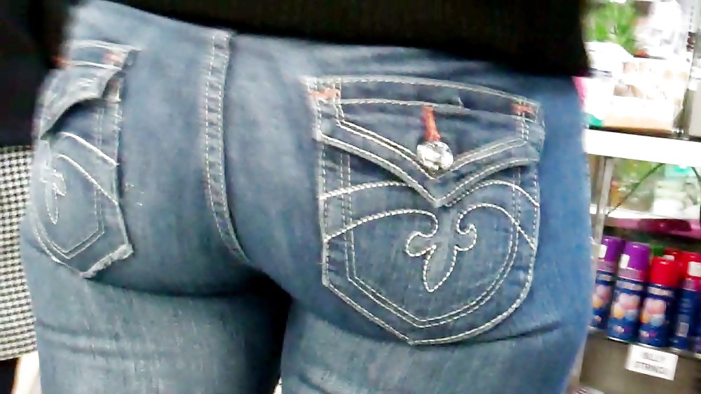 Butts & Ass in blue jeans looking tight #5922106