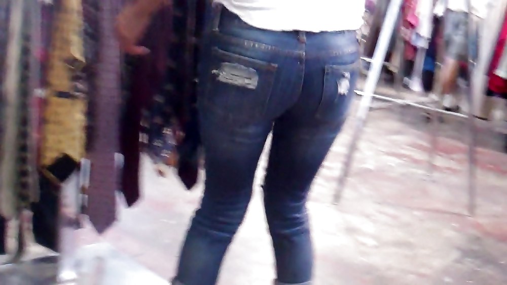 Butts & Ass in blue jeans looking tight #5922121