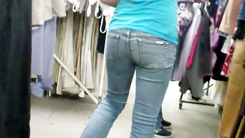 Butts & Ass in blue jeans looking tight #5922192