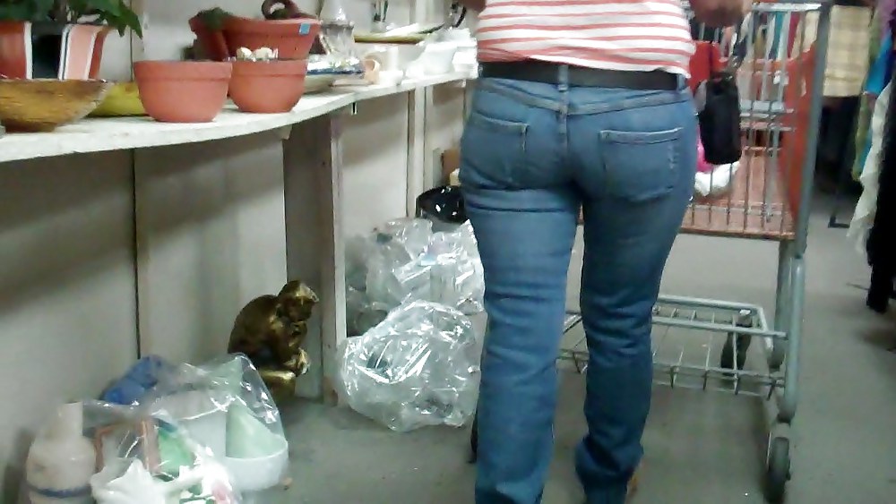 Butts & Ass in blue jeans looking tight #5922340