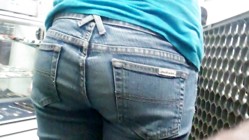 Butts & Ass in blue jeans looking tight #5922349