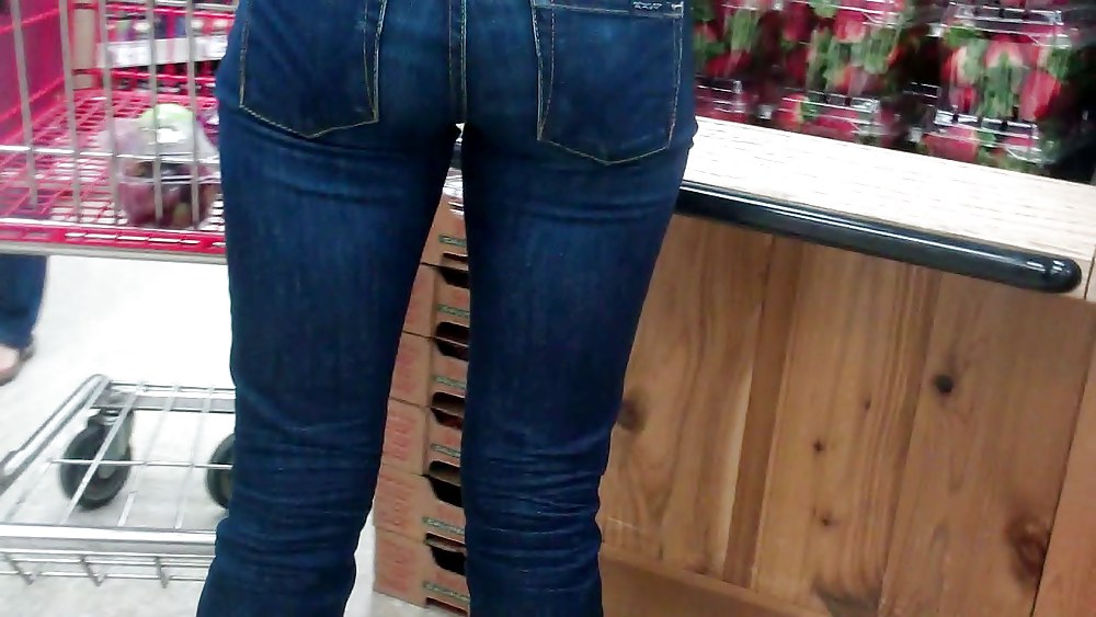 Butts & Ass in blue jeans looking tight #5922364