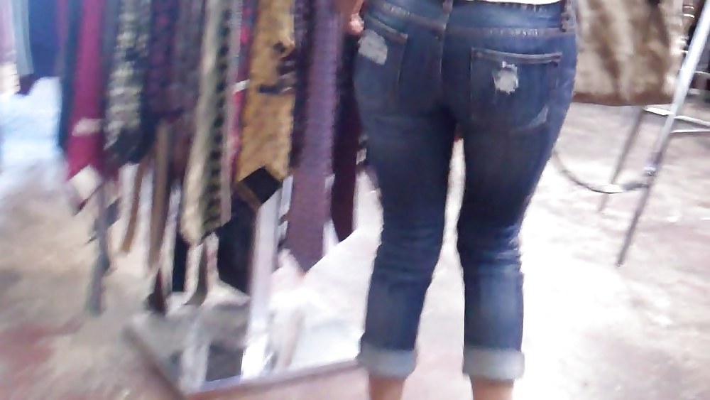 Butts & Ass in blue jeans looking tight #5922373