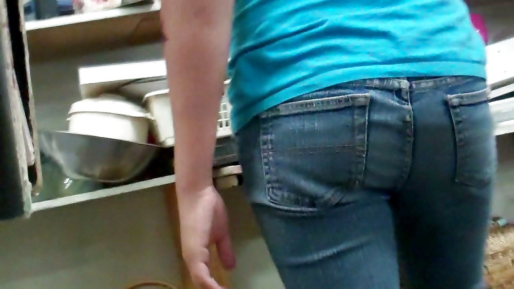 Butts & Ass in blue jeans looking tight #5922379
